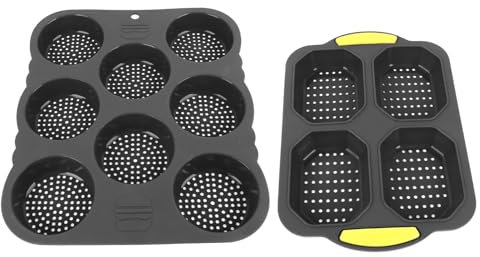 Baguette-Pfanne aus Silikon mit 8 Mulden, Hamburger-Brotbackautomat aus Silikon mit 4 Mulden, Französische Brotformen Zum Backen in der Spülmaschine, Geeignet für Öfen,