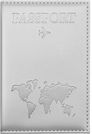 ILIYAH Porta Passaporto da Viaggio Custodia Passaporto Italiano Porta Documenti da Viaggio Cover Passaporto Unisex Passport Holder(Argenteo)