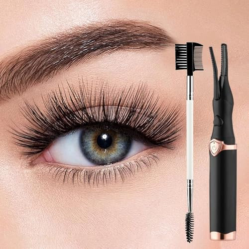 XdealCozyxc Heated Eyelash Curler, USB Rechargeable Portable Electric Eyelash Curler for Women Makeup