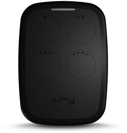 Télécommande universelle WHY EVO NOA à 4 boutons - Programmable code fixe ou code tournant - Fréquences 433 ou 868 mhz - Pour portails et porte de garage (Noir Réglisse)