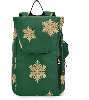 Amooorous Unisex Tennistasche Wasserdicht Golden Weihnachten Schneeflocke 2 Schläger Tennisschläger Abdeckung Turnbeutel für Damen Herren Jugendliche