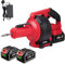 Cordless Drain Cleaner Electric Plumbing Snake - with 7.0m Cleaning Spiral Forward/Reverse, Drain Clog Remover Pipe Cleaner (Incl. 2 Batteries)
