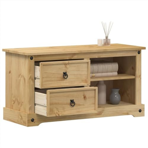 ShGaxin Meuble TV Corona 4005668 en bois massif de pin 100 x 40 x 52 cm