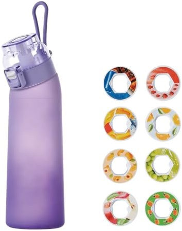 Air Water Bottle with 8 Flavour Pods, 700ML Sports Water Bottles with Straw Flavour pods Scented 0 Sugar Drinks Bottle for Gym School Outdoor