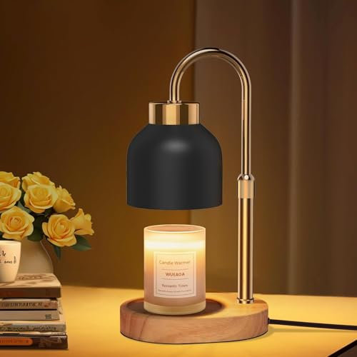 WUEAOA Kerzenwärmer Lampe, Duftlampe mit Timer und Dimmer,Duftlampe Elektrisch Home Decors, Schwarz