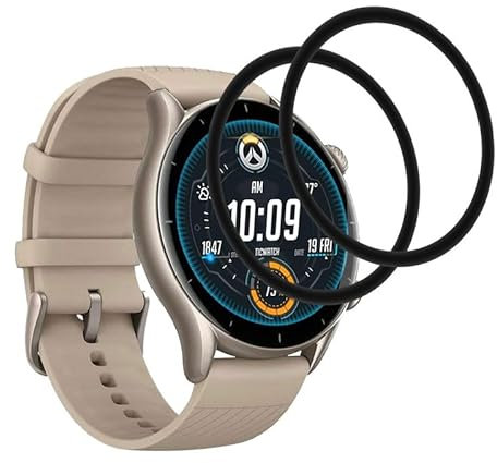 Camokia 2 Stück Panzer Schutz Glas für Amazfit GTR 3 46mm Schutzfolie, 9H Härte HD Displayschutzfolie für Amazfit GTR 3 46mm Panzerfolie, 0.33mm Ultra-klar für Amazfit GTR 3 46mm Schutzglas