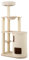 GOPLUS Arbre a Chat avec Double Nid Confortable, Hauteur 151cm, Arbre à Chat en Bois avec Perchoir, Hamac, Griffoirs en Sisal, Coussin Amovible et Lavable, Centre d'Activité pour Chaton, Beige