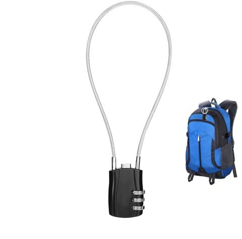 3 Digit Cable Combination Locks, Cable Wire Combination Padlock Anti-Theft with Code, 31CM Flexible Cable Rope Number Lock Combo Bike Locks for School Luggage Suitcase Knapsack