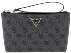 GUESS utility bag Laurel II Wristlet Pouch Coal Logo dark grey