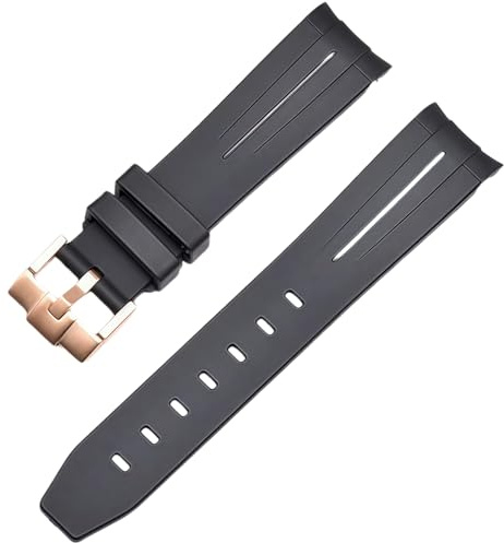 21mm Gummi Uhrband for Rolex Daytona GMT-Master II Submariner Deepsea | Ersatzarmband Accessoire für Herren Casual Sport Herren Damen