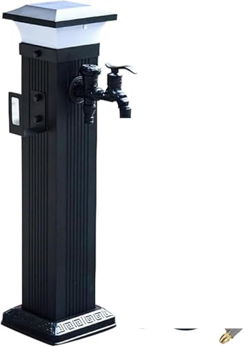Colonne d'eau solaire de jardin avec robinet sur pied en aluminium Cour(104cm/34in)