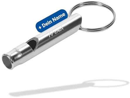 Signalpfeife Echo aus Aluminium mit Schlüsselring - Trillerpfeife Outdoor | Hundepfeife, Notfallpfeife, Wandern, Camping, Fußball, laut, leicht, Sicherheit, kompakt, Schiedsrichter