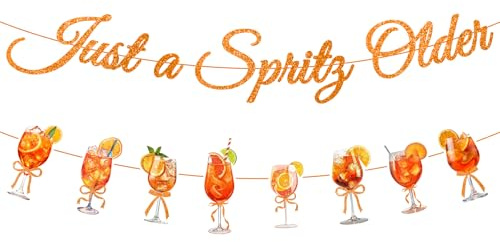 Yamobi Aperol Spritz Bar Bannière décorative – Guirlande à paillettes Aperol, autocollant Aperol, verres d'Aperol et guirlande lumineuse Aperol pour décoration de fête de Noël et arbre d'Aperol