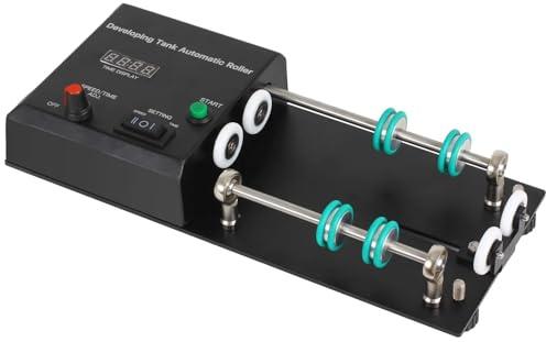 GYKOZY Automatische Filmverarbeitungsmaschine, elektrisches Entwicklungssystem mit automatisch drehender Basis, 1-30 Minuten Timer, 4 voreingestellte Programme für Verschiedene Entwicklungstanks