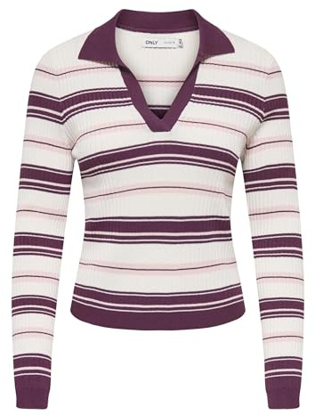 ONLY Damen Onlkaya Ls Stripe Polo KNT Noos Onlkaya Ls Stripe Polo KNT Noos (1er Pack)