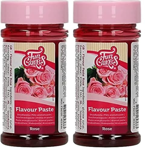 FunCakes Pasta Aromatizzante Rose: aromi alimentari, ottimo gusto, perfetto per decorare torte, adatto per pastelle e ripieni. 120 gr. (Confezione da 2)