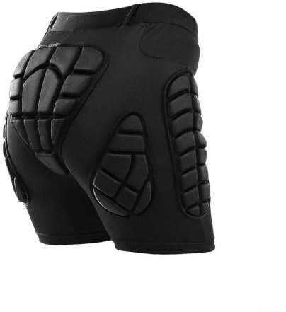 Hip Protection Shorts for Rugby and Hockey Girdle Use - Compression Fit Butt Protector Gear Black S(XXXL)