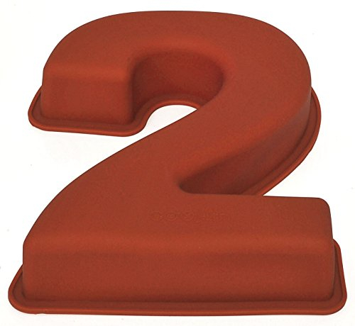 Selecto Bake Moule en silicone pour gâteau d'anniversaire Grands chiffres 25,5 x 19,5 x 6 cm, Silicone, marron, 2