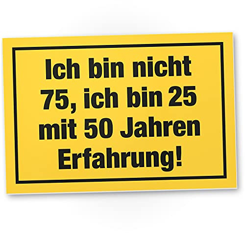 DankeDir! Ich bin nicht 75 Jahre Schild - Geschenk 75. Geburtstag Geschenkidee Geburtstagsgeschenk Fünfundsiebzigsten Geburtstagsdeko Partydeko Party Zubehör Geburtstagskarte