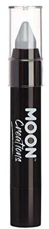 Moon Creations Crayones de pintura facial en barra | Pintura facial resistente al sudor y al agua | Sin crueldad | Para niños, adultos, disfraces, festivales, Halloween Gris 3.5g