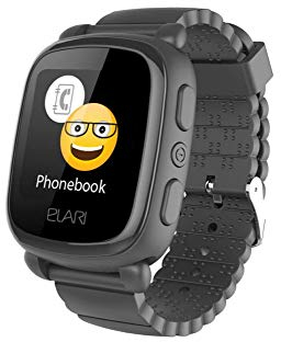 Elari 2G Kinderuhr mit GPS und Anruf Funktion GPS-Tracker Kind Jungen und Mädchen, Bidirektionale Anrufe, Voice-Chat, SOS Kurzwahl, Wecker, Schulmodus, Spiele KidPhone 2 (Schwarz)
