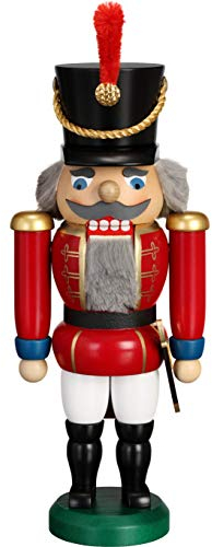 Seiffener Volkskunst Nussknacker Husar 28cm Made in Germany (rot)