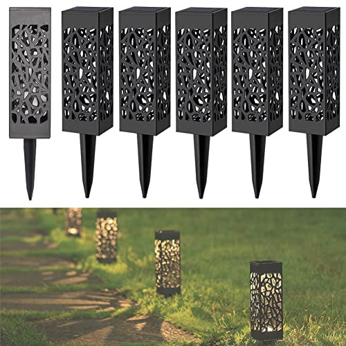 Luces De Jardín Led Solares, Exterior Impermeables Decorativas Sendero Luces De Jardín, Luces Solares Luz De Entrada De Seguridad Led Automática Para Patio De Césped, Patio, Pasarela, (6 Piezas)