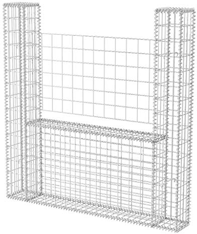 yorten Gabione Steingabione Drahtkorb U-Form Stahl 160 x 20 x 150 cm (L x B x H) Silbern 1400 kg/m³