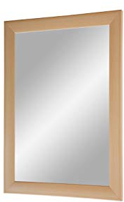 FRAMO Trend 35 - Wandspiegel 60x80 cm mit Rahmen (Buche), Spiegel nach Maß mit 35 mm breiter MDF-Holzleiste - Maßgefertigter Spiegelrahmen inkl. Spiegel und Stabiler Rückwand mit Aufhängern