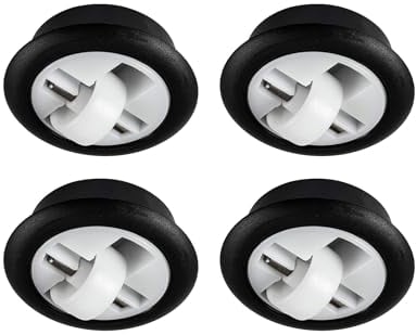 Gedotec Möbelrolle zum Einbohren Transportrollen ohne Bremse | Lenk-Rolle für Lauffläche hart | Gesamt-Ø 64 mm | Kunststoff Stollenrolle mit 50 kg Tragkraft | 4 Stück - Möbel-Gleitrolle zum Einlassen