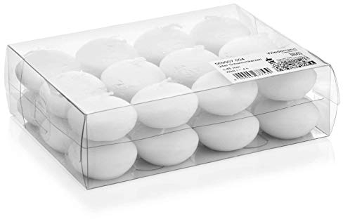 innaGLAS INNA-Glas Lot de 24 Bougies flottantes Ornella, Blanc, Ø4,5cm, 4h - Bougies Chauffe-Plat