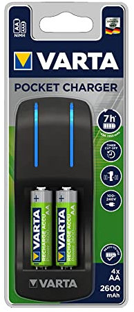 Chargeur VARTA Pocket avec 4 Piles AA LR06 2600 mAh
