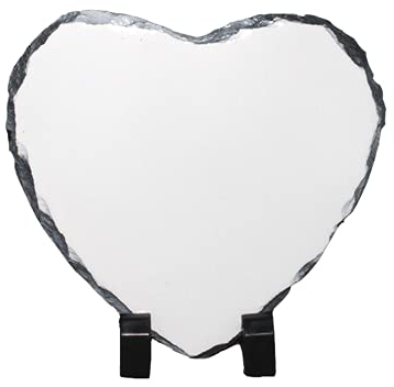 MR.R Sublimationsrohlinge Schiefertafel Schieferplatte Herzform Kundenspezifischer Bilderrahmen Neuheit für Hochzeit, Foto Schiefer, Babygeburt, 5,95 x 5,95 Zoll 15 x 15 cm