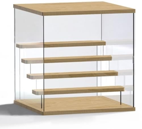 Joody Vitrine pour Collection, 5 Etagere Vitrine Acrylique pour Lego Figurine Pop Maquette, Boite de Rangement Transparente avec Support Figurine et Porte, Anti-poussière Presentoir, 32x32x33,4 cm