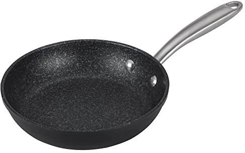Prestige Scratch Guard Non Stick Frying Pan 29cm - Suitable as Induction Frying Pan, Scratch Resistant, Easy Cleaning Ceramic Exterior with Steel Base, Oven & Dishwasher Safe Cookware, Black