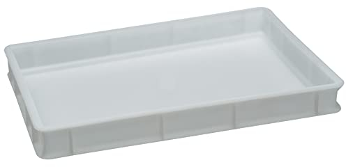 PIAZZA - Contenedor para fermentación de plástico con tapa 60 x 40 x 10 cm - Caja porta masa, para todo tipo de alimentos, color neutro