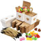 Aiareozy 30 Stück Kleine Schachteln, Pralinenschachtel Leer, Gastgeschenke Hochzeit, Karton Geschenkbox, Mini Kraftpapier Herz Geschenkschachtel für Taufe Geburtstag Weihnachten