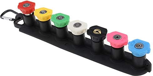 EMSea 7pcs Embouts de Buse de Pulvérisation pour Nettoyeur Haute Pression avec Support de Buse 1/4 Pouces Connexion Rapide 4000 PSI Raccord Coupleur Pivotant Accessoires de Nettoyeur