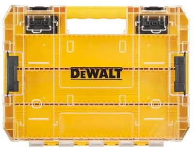 DeWALT DT70839-QZ Clear 3 Compartment Plastic 2kg Max Weight Non Waterproof Tool Box with Divider Organizer Screws Bits Accessory Storage Stack Storage
