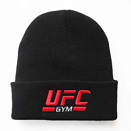 Beanie Damen Warm Weich UFC, Dicke Classic Wollmütze Herren, Flauschige Geschenke Herren Mütze Winter für Teenager-Black||One Size