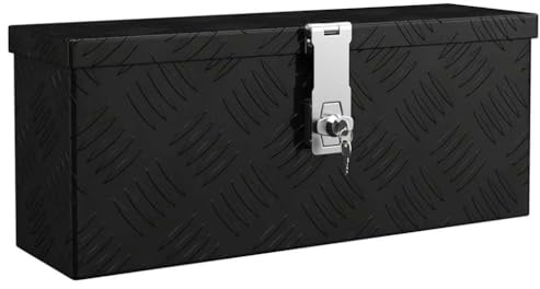 vidaXL Storage Box Black 50x15x20.5 Aluminium