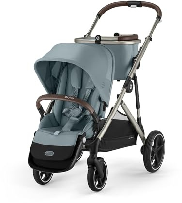Gazelle S Kinderwagen Modularer Doppel-Kinderwagen für Säugling und Kleinkind, inklusive abnehmbarem Einkaufskorb, über 20 Konfigurationen, flach zusammenklappbar für einfache Lagerung