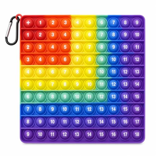 BOOWEN Pop it 20cm Push Popits Bubble Sensory Fidget Toy Silicone Anti-Stress Jouets Popper Stress-Reliever pour Adulte et Enfant