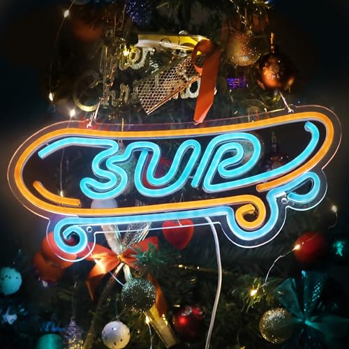 Eufrozy Insegna al Neon Skateboard Dimmerabile, 41 * 24cm Neon da Parete Sportiva con Interruttore Alimentato USB, Decorazione Insegne al Neon LED per Bar della Scuola Camera da Letto per Feste