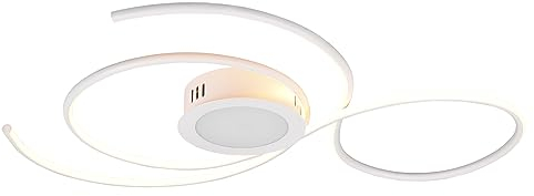 Trio Leuchten LED Deckenleuchte Jive 623419231, Metall Weiß matt, inkl. 48 Watt LED, Fernbedienung, Dimmer, Farbwechsel, Nachtlicht