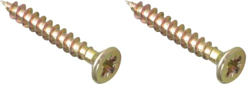 ForgeFix Multi-Purpose Single Thread Screws | 4.0 x 30mm | Zinc Yellow Passivated | Box 200 (Pack of 2)