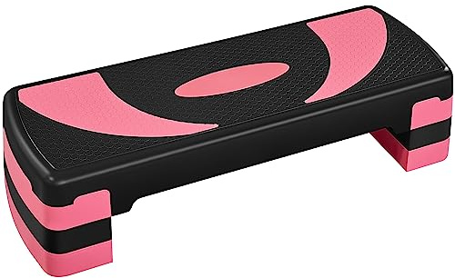 Yaheetech Step de Aeróbic Plataforma Steps Fitness Casa 3 Altura (10,5/15/20 cm) Adjustable Banco Fitness para Ejercio Yoga Adecuado Gimnasio Exterior, Antideslizante, 79,5x30x20cm, Carga 250kg