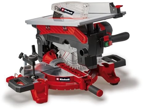 Einhell troncatrice con banco superiore TE-MS 254 T (2000 W, Ø 254 mm lama, larghezza di taglio 130 mm, profondità di taglio 74 mm, incl. linea di taglio laser, funzione sega circolare da tavolo)