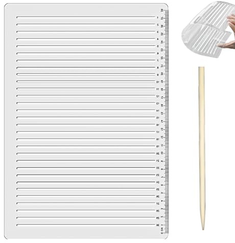 Gerade Linie Schablone Lineal Lettering Guide Transparent Modell Kalligraphie für Umschlag (Skala 28 cm)
