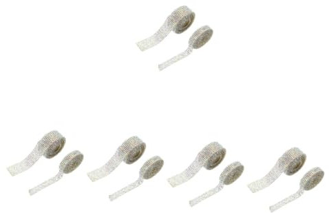 TEHAUX 10rotoli Rhinestone Webbing Autoadesivo Per Di Nastro Decorativo Strisce Di Strass Per Crafting Decorazione Di Accessori e Regali e Facile Da Usare